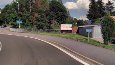 II/145 Vimperk, okružní křižovatka, ulice Špidrova - Sklářská