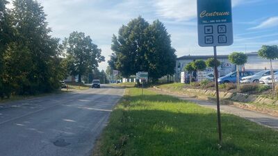 II/156 za čerpací stanicí BENZINA